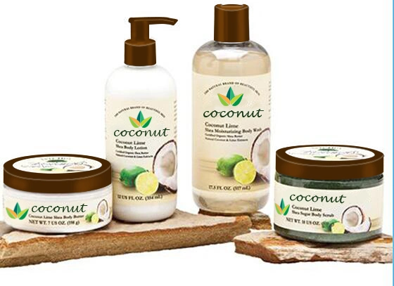 Coconut Fragrance Shower Gel Body Lotion Bath Salt Scrub Bath Gift Set